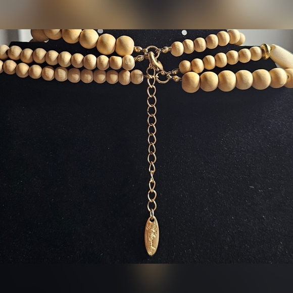 Plunder Marielle 3-Strand Wood Bead Necklace - NWOT - Picture 3 of 5